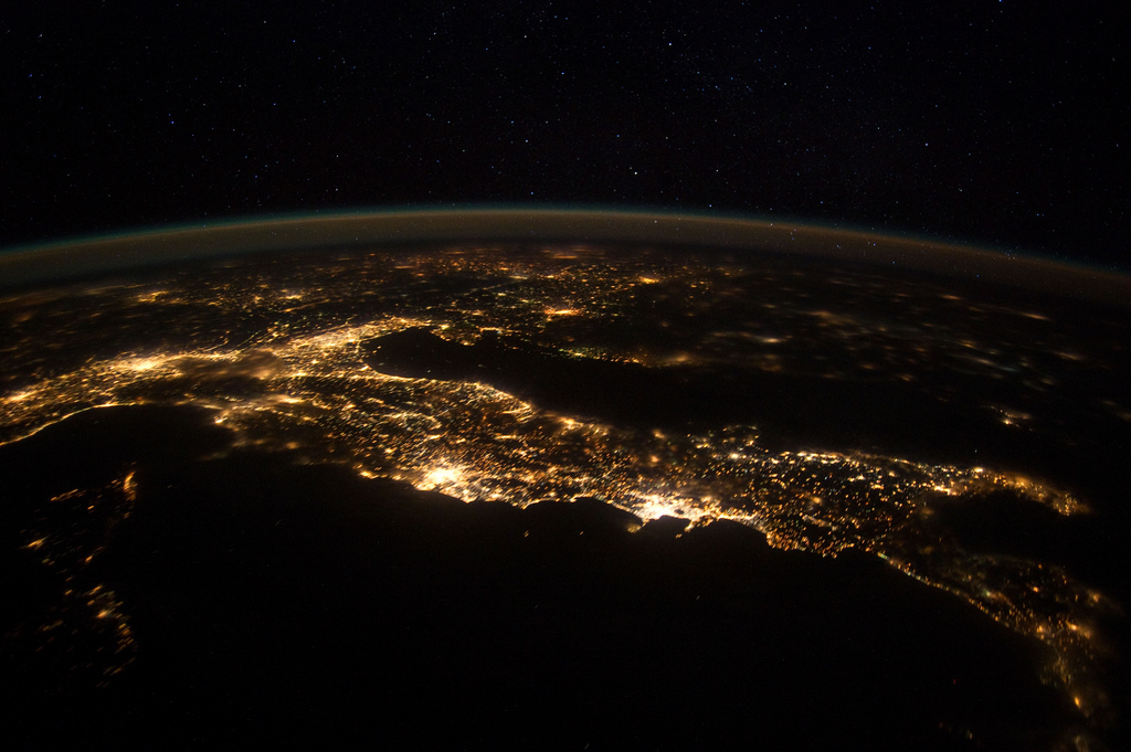 Italy Sparkles in Dazzling Nighttime Photo From Space